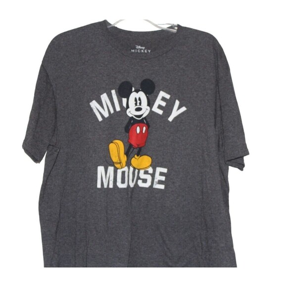 Disney Mickey Mouse T-Shirt Gray with Logo Women's Size XL - Picture 2 of 4